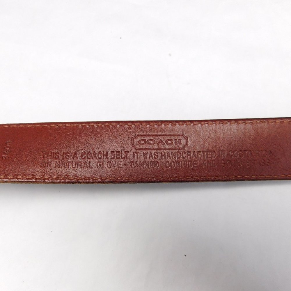 VINTAGE COACH BROWN GLOVE LEATHER BELT - Picture 6 of 8